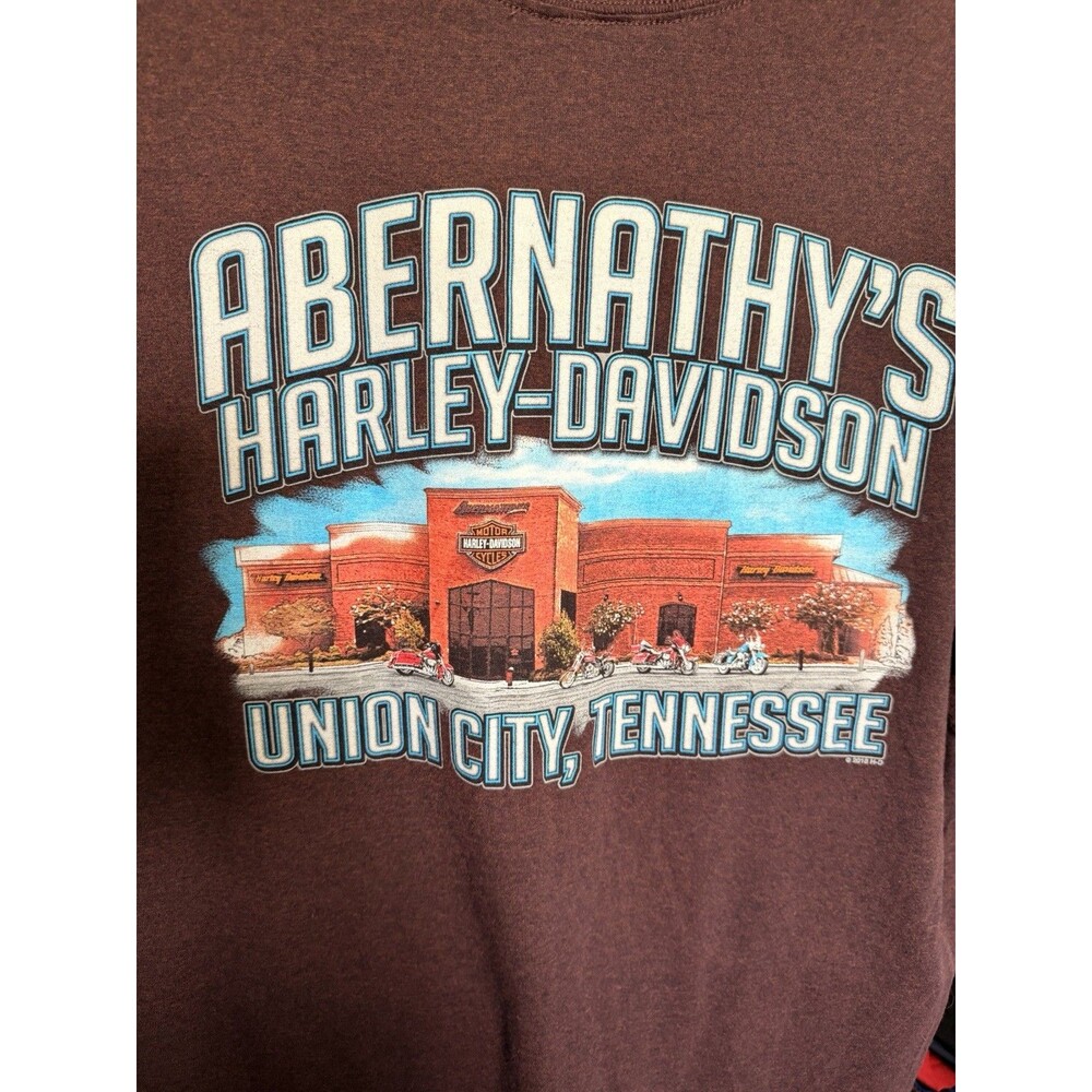 Abernathy’s Harley Davidson Deep Red Men’s T-Shirt SZ 2XL